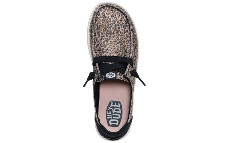 バッキー HEYDUDE Wendy Sparkle Animal Casual Shoes for Ladies