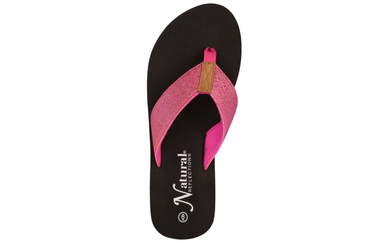 Natural reflections flip flops top