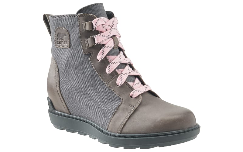 Sorel Womens Size 9.5 Evie II Lace Canoe Gum Leather Waterproof Wedge Booties Women main image 2