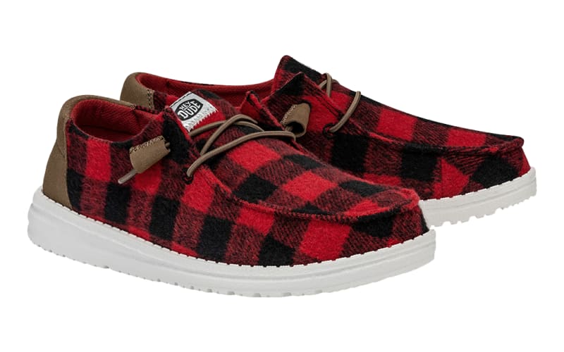 Plaid Hey Dude worn 1 time Amazon.com | HEYDUDE Wally Buffalo Plaid - Hunter Green  main image 3