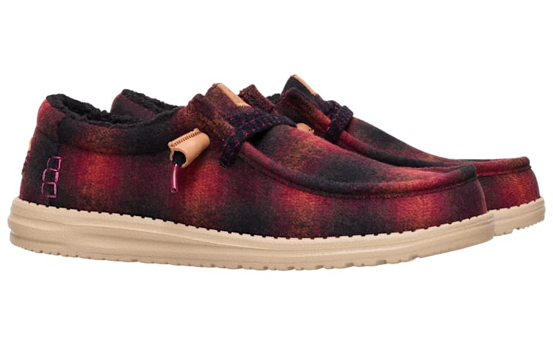 Brand New Hey Dude Wally Nut Canvas Slip-Ons with Plaid Lining Men main image 2