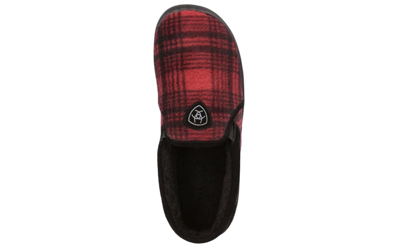 Mens red plaid slippers 2025