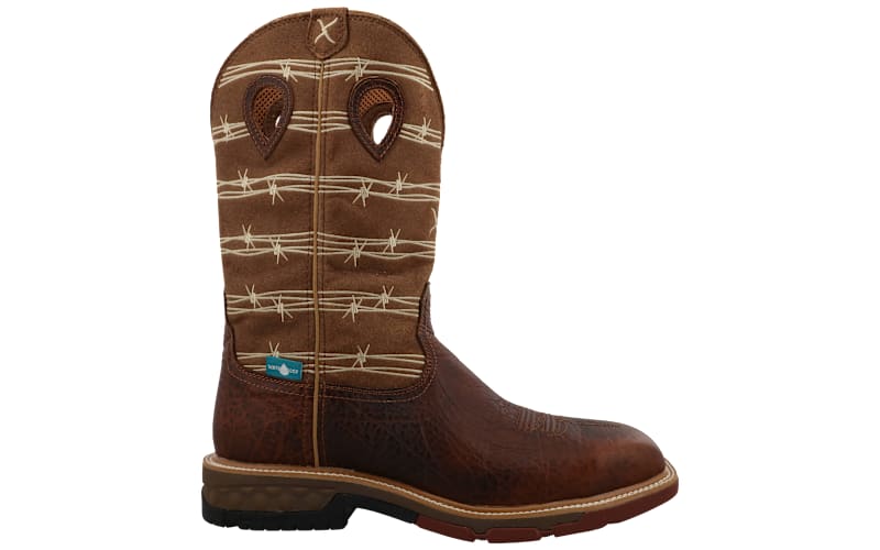 Twisted X Barbed Wire Waterproof Alloy Toe Western Work  display picture 1