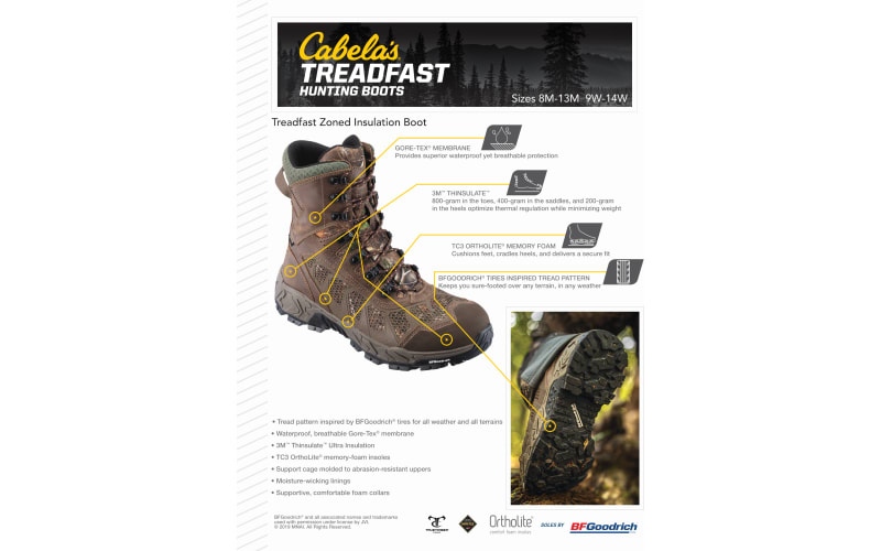 Cabela's Treadfast GORE-TEX Insulated Hunting Boots for Men - TrueTimber Kanati - 9W