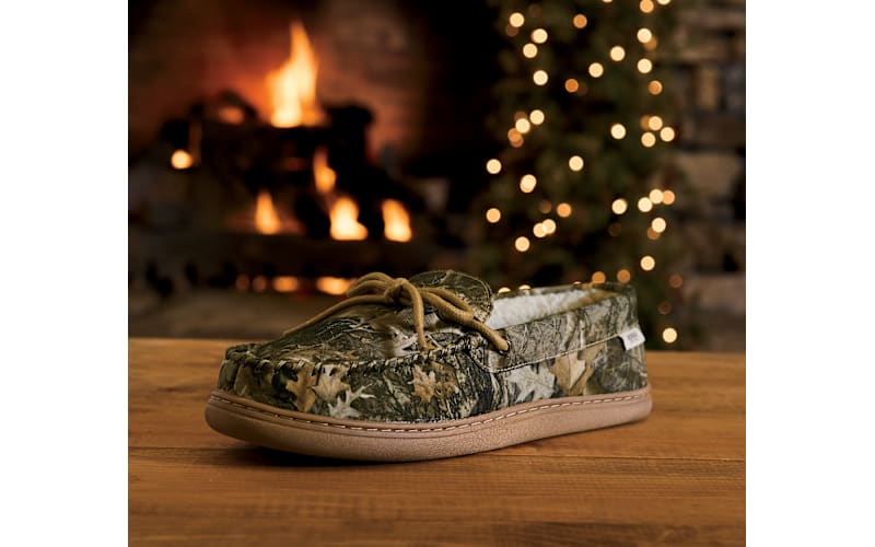 RedHead Slip-On Sherpa Camo Moccasins for Men | Bass Pro Shops display picture 1