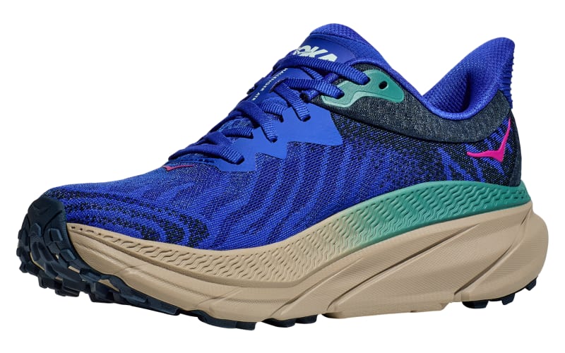 ☆HOKA☆ Men's Challenger ATR 7 Deep Blue Neon Yellow 113449 HOKA Men's CHALLENGER ATR 7 STONE BLUE / EVENING PRIMROSE
