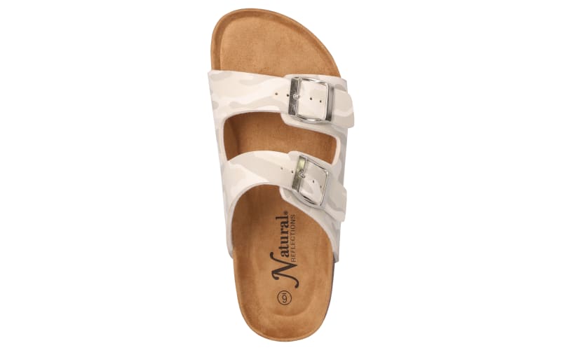 White 2 buckle sandals cheap