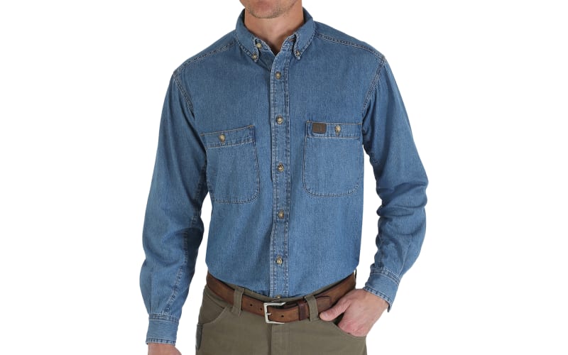 Wrangler RIGGS Workwear Denim Long-Sleeve Work Shirt for Men