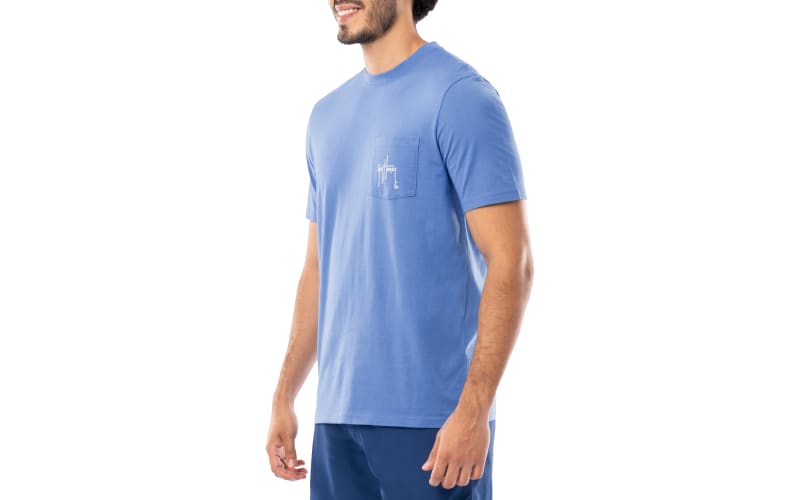 Guy Harvey | Men's Floral Sail Short Sleeve Pocket T-Shirt, Large | 100% Cotton