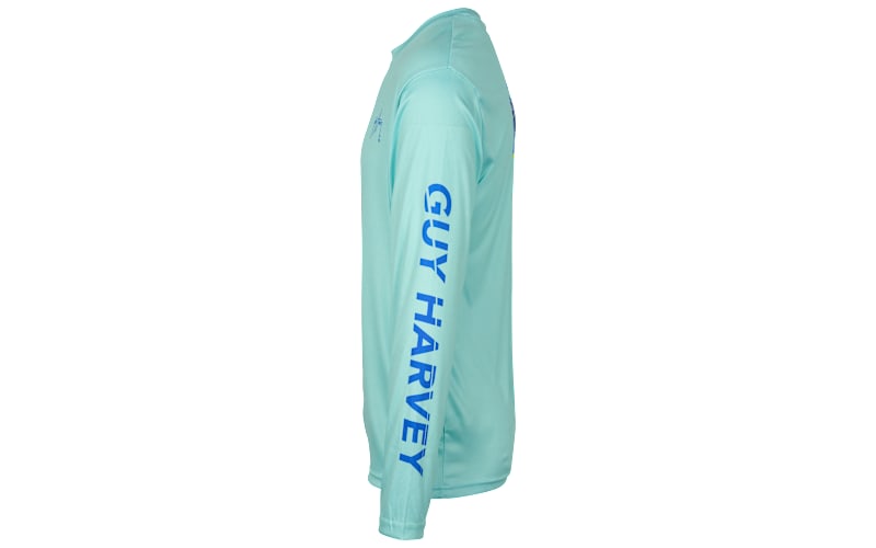 Guy Harvey Chemise de pêche Performance à manches longues pour homme, Naval Academy Bleu