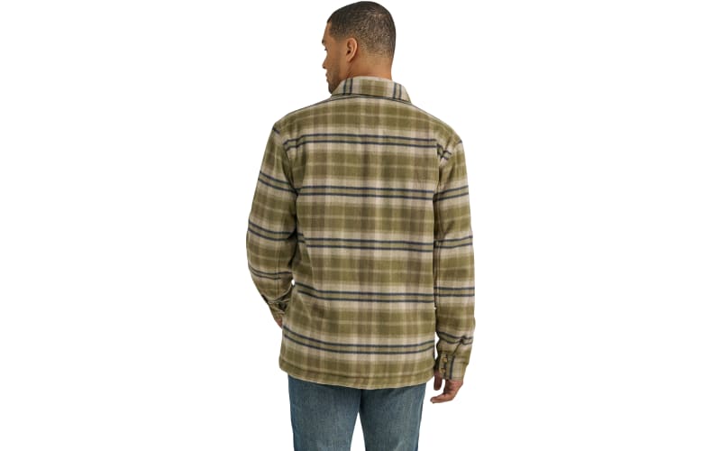 Wrangler Quilted-Lining Flannel Shirt Jacket for Men
