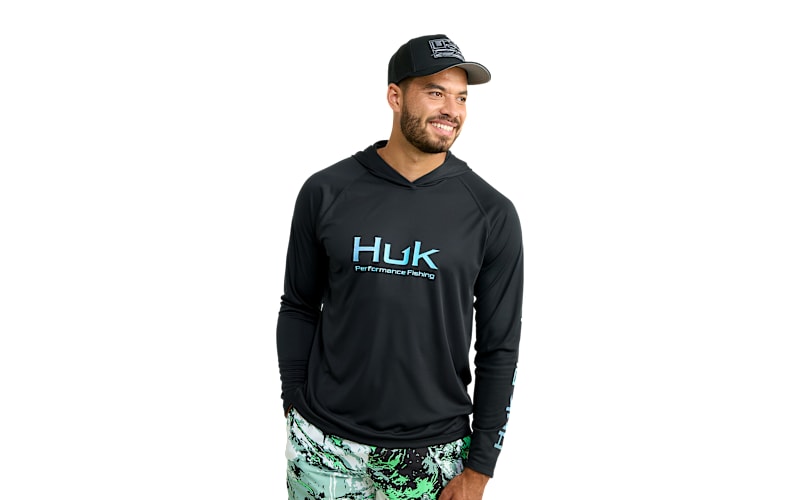 Sweat à capuche Huk Pursuit XXL pêche en chêne mousse UPF 50+ chemise
