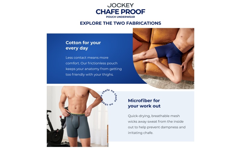 Jockey Chafe-Proof Cotton Boxer Briefs 3-Pack