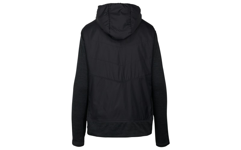 Men Black Padded Hybrid Jacket With Hoodie