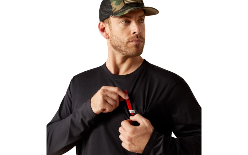 Ariat Rebar Workman Chrome Skull Long-Sleeve Shirt for Men