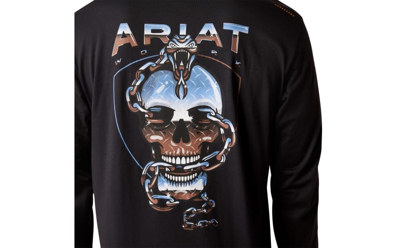 Ariat Rebar Workman Chrome Skull Long-Sleeve Shirt for Men
