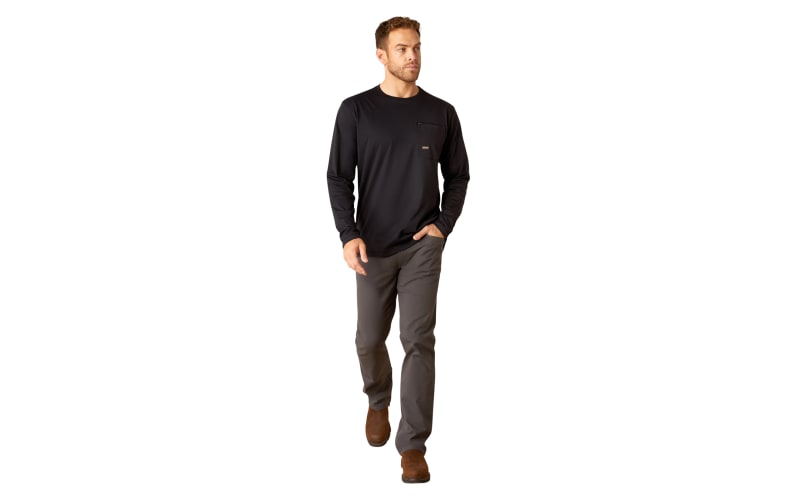 T-shirt Manches Longues Ariat Rebar Workman - Taille 3XL Gris, Logo Graphique, Coton, Occasion Parfait état