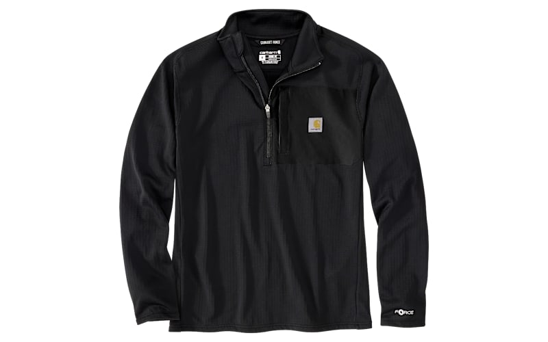 Carhartt Force Relaxed-Fit Mock-Neck Half-Zip Long-Sleeve T-Shirt