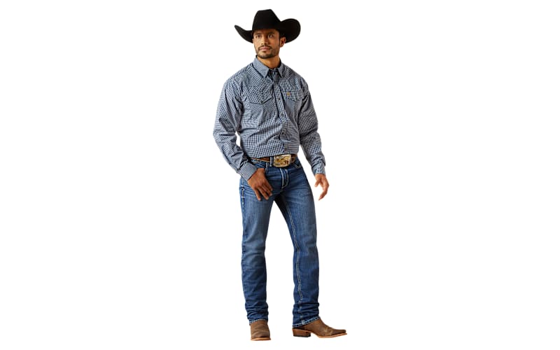 Ariat Pro Marquis Show Top Medium Ice - Fil Magnet - Col Blanc Manches Longues