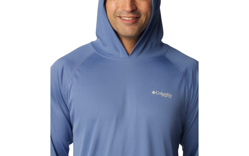 Columbia Men s PFG Terminal Tackle Hoodie Cool Grey Vivid Blue XL