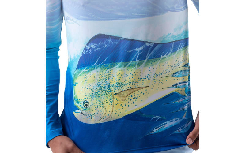 Guy Harvey | Men's Mahi Mahi Long Sleeve Sun Protection Shirt, Medium