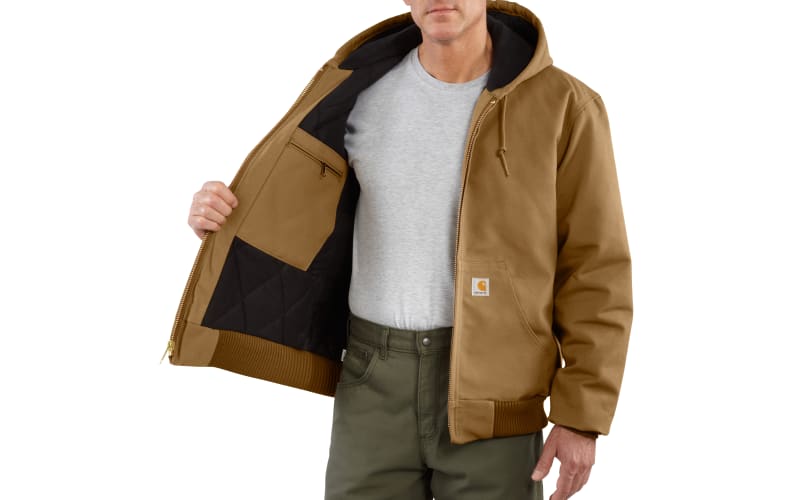 Carhartt Loose-Fit Firm Duck Insulated Flannel Lined Active Hooded Jacket  for Men