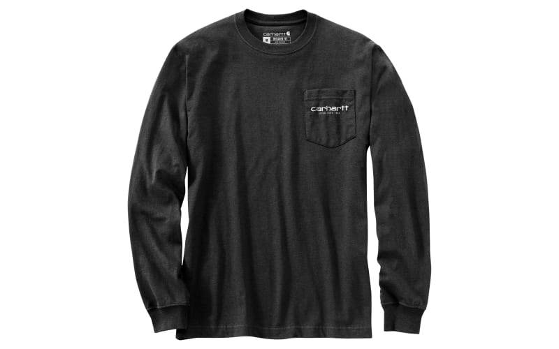 【Carhartt】HEAVYWEIGHT LONG-SLEEVE POCKET C GRAPHIC T-SHIRT Carhartt Men's Loose Fit Heavyweight Long Sleeve Pocket C