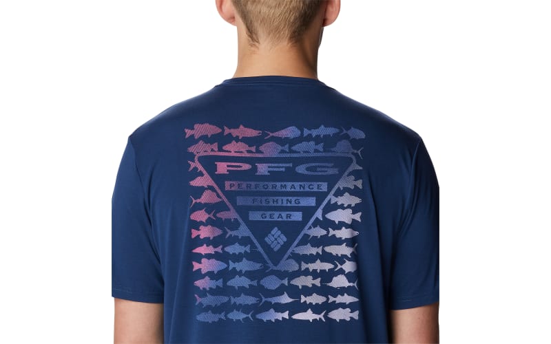 Columbia PFG Triangle Fill Tech Short-Sleeve T-Shirt For Men, Performance  Fishing Gear Shirt