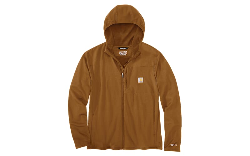 Carhartt フルジップフーディ S ブラウン Carhartt Force Full-Zip Long-Sleeve Hooded Shirt for Men | Mack's