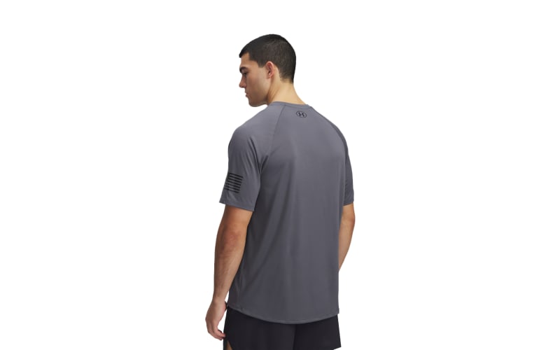 アンダーアーマー メンズ Tシャツ Men's UA TechFreedom Short Sleeve T-Shirt - Black/Pitch Gray Under Armour Freedom Tech Short-Sleeve T-Shirt for Men | Cabela's