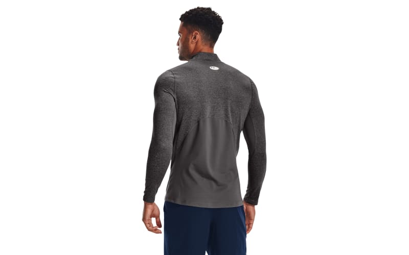 Under Armour ColdGear Fitted Long-Sleeve Mock for Men - Charcoal Light  Heather/Black - XL | Cabela's