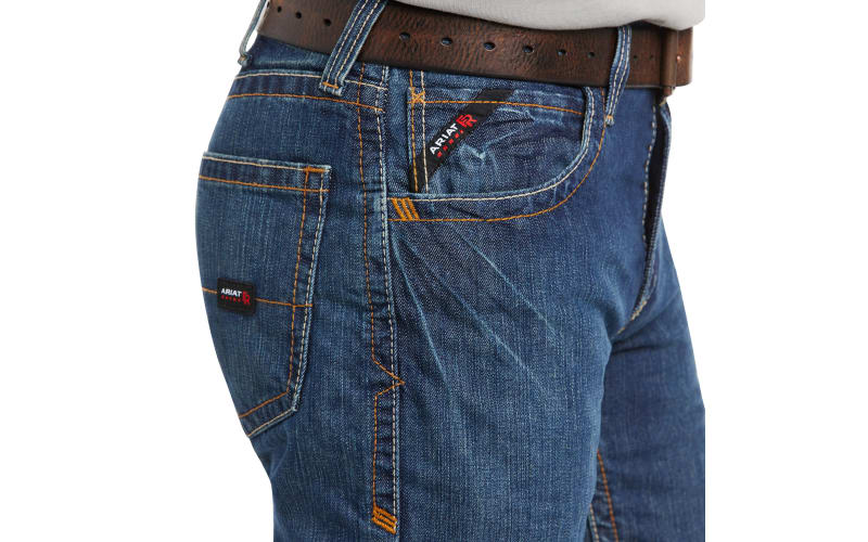 Ariat Flame Resistant M5 Straight Basic Stackable Straight Leg Jeans for Men Bass Pro Shops