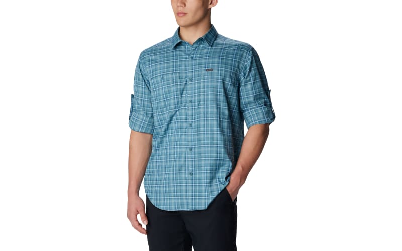 Chemise Columbia Silver Ridge Homme Taille XL - Bleu à Carreaux, Légère Et Respirante Pour La Pêche