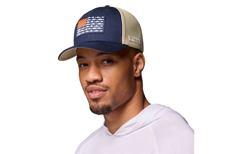 Boné Columbia PFG Mesh Snap Back Ball Cap - Cinza e Branco - Lazer e
