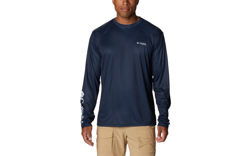 Columbia Men's PFG Terminal Tackle Fish Star Long Sleeve Shirt - S - Grey