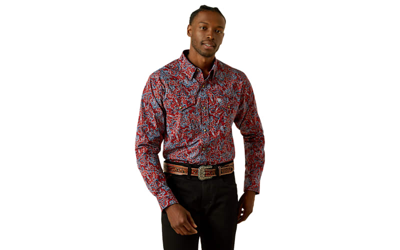 Ariat Tyrone Snap-Front Fitted Long-Sleeve Shirt for Men | Mack's