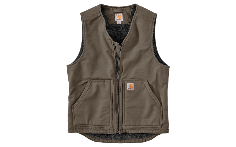 Carhartt Washed Duck Sherpa-Lined Vest for Men | Cabela's