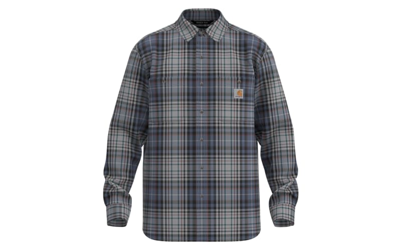 corset black wedding dresses Carhartt Men's Rugged Flex Relaxed Fit Midweight Flannel Long-Sleeve Plaid Shirt | Black main image 1