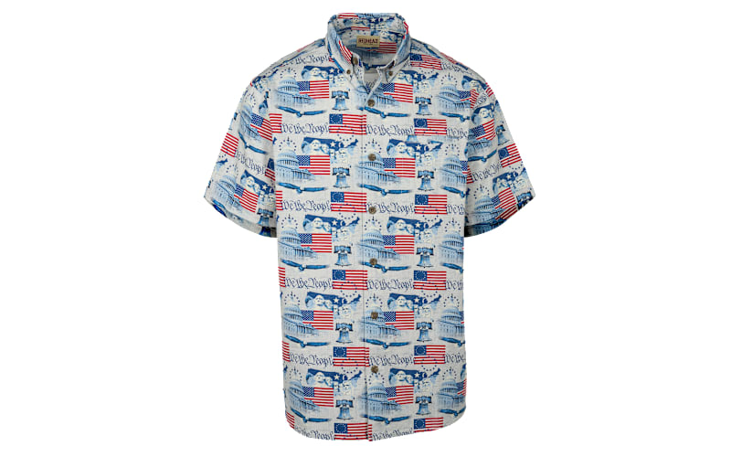 RedHead Americana Woven Short-Sleeve Button-Down Shirt - Flags & Monuments