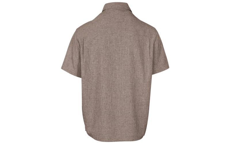 Linen Shirt Men's Short Sleeve Henley Shirt Button-Down Work Shirt