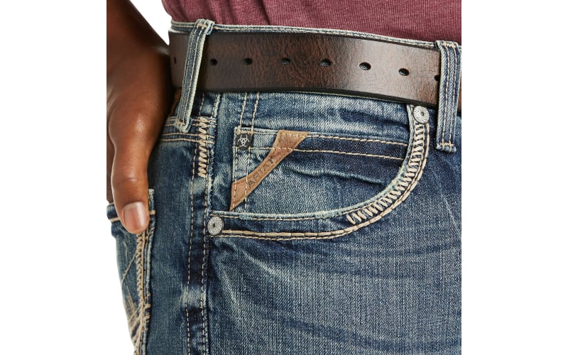 Ariat M5 Slim Gambler Stackable Straight Leg Jeans for Men | Bass