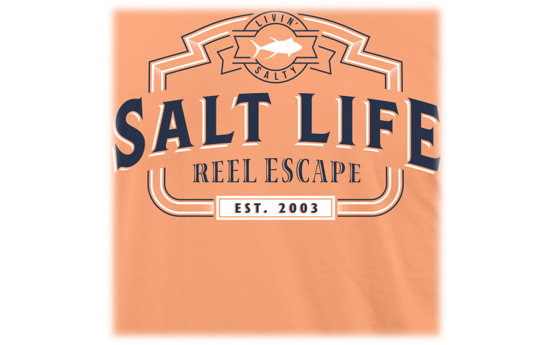 Salt Life Mens Cotton Logo T-Shirt Orange S
