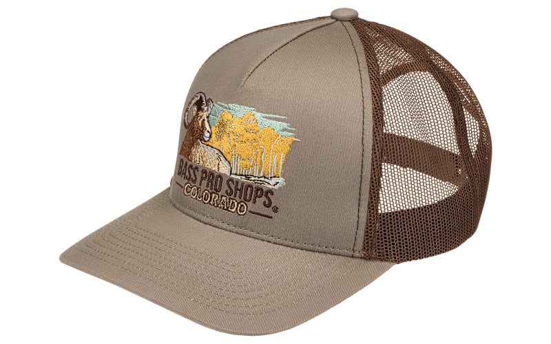 希少　ビンテージ　Bass Pro Shops レザー　メッシュ　ブラウン Bass Pro Shops Colorado Landscape Mesh-Back Snapback Cap | Bass