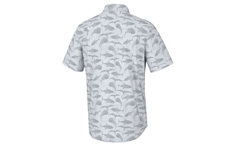 Huk Off Shore Etch Kona Short-Sleeve Button-Down Shirt for Men