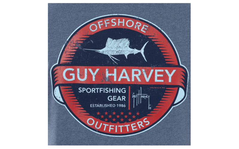 Guy Harvey Vintage Sportfishing Short-Sleeve T-Shirt for Men - Heather Navy - M