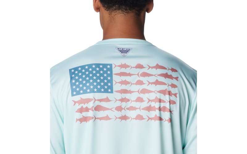 Columbia Men's PFG Terminal Tackle Fish Star Long Sleeve Shirt - L - White