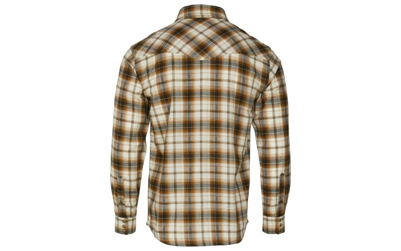 Redhead Ranch Legend Rock Plaid Flannel Long-Sleeve Button-Down Shirt for Men - Ivory - XL