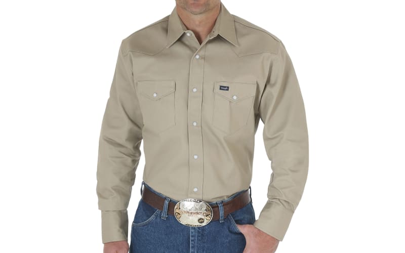 COWBOY CUT® FIRM FINISH LONG SLEEVE WESTERN SNAP SOLID WORK SHIRT IN C