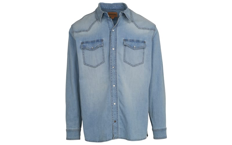RedHead Ranch Muleshoe Denim Long-Sleeve Snap-Down Shirt for Men