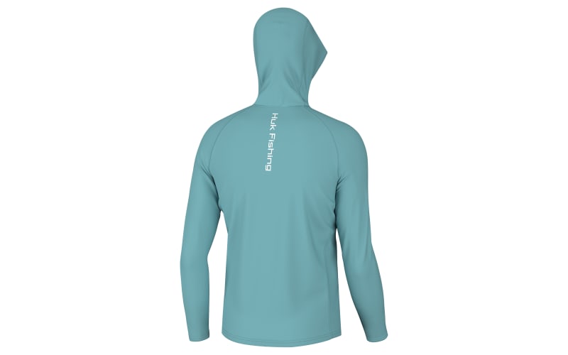 HUK Fishing Running Hoodie Mens Long Sleeve UV Protection Top For
